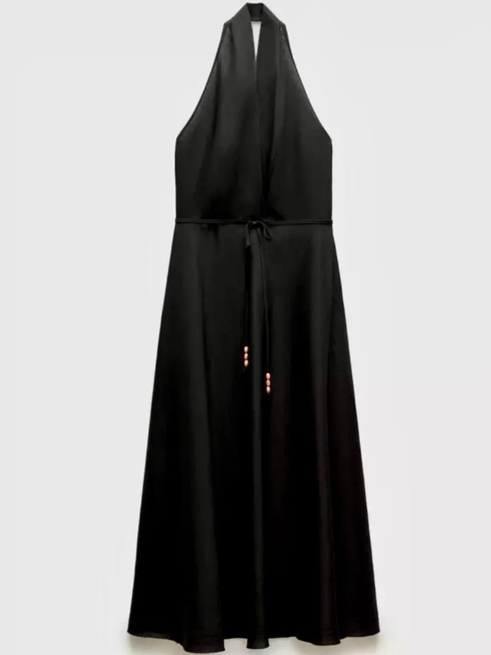 ZARA Collection Halter Linen MIdi Dress NWOT - XS